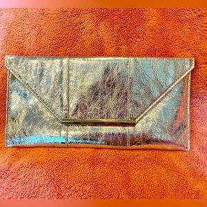 Silver Clutch bag with chain strap